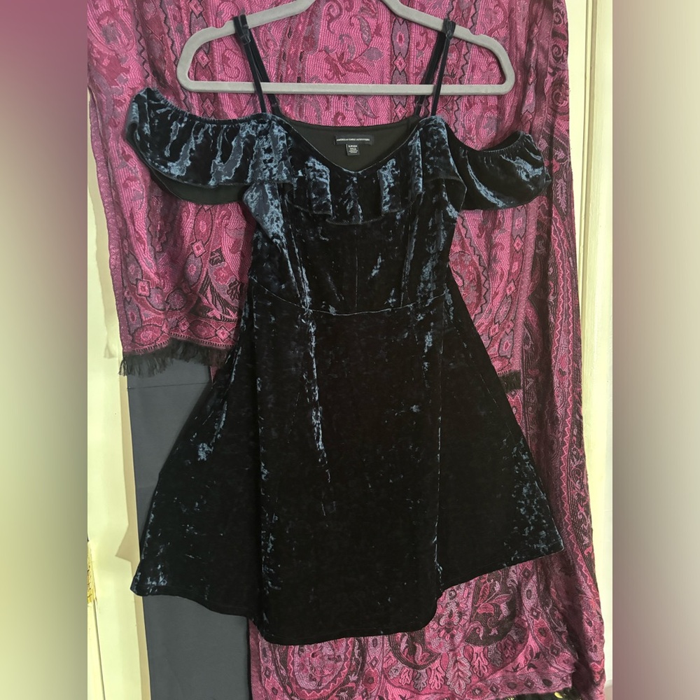 American Eagle Outfitters Blue Velvet dress